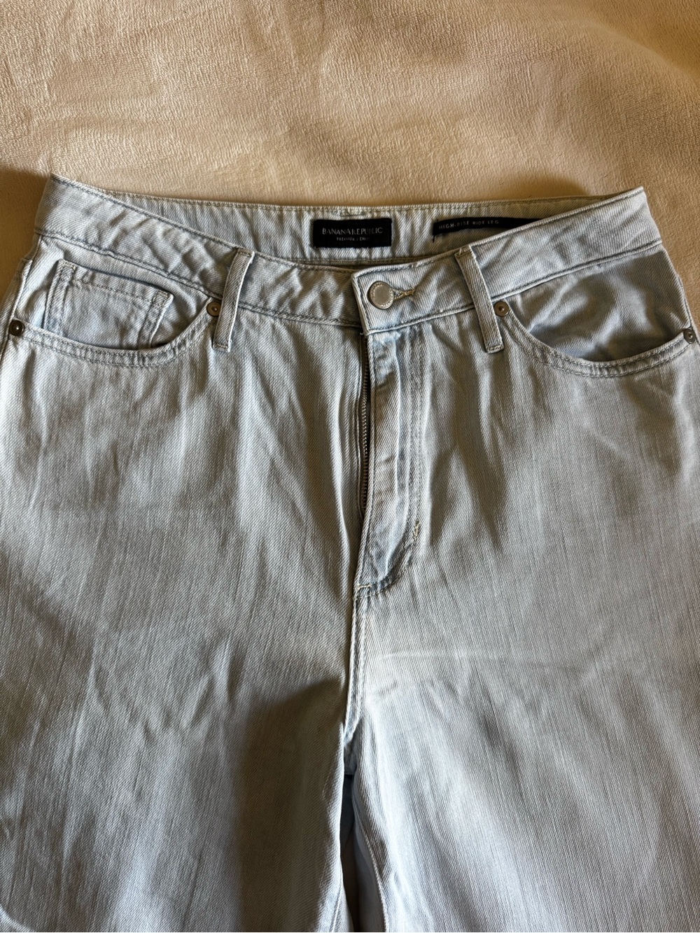 Banana Republic High-Rise Wide Leg Jeans in Light Blue Wash